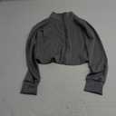 Lviefent Womens Lightweight Full Zip Running Track Jacket Workout Slim Fit Yoga Sportwear with Thumb Holes (Medium, Heather Grey)