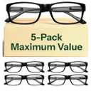 Gaoye 0.75 Professional Reading Glasses for All Day - Computer Readers with Blue Light Protection - Value Pack
