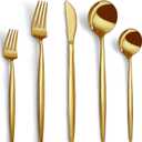 40-Piece Gold Silverware Set for 8, CEKEE Stainless Steel Gold Flatware Set, Cutlery Set Kitchen Utensils Set, Tableware Include Forks Knives Spoons for Home Restaurant Wedding, Satin Finish (Matte Gold)