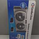 Comfort Zone Twin Window Fan with Reversible Airflow Control, 9 inch, Auto-Locking Expanders, 2 Speed Fan, Dual Fan, Exhaust, Airflow 9.84 ft/sec, Ideal for Home, Kitchen, Bedroom & Office, CZ319WT