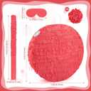 Red Pinata Red Circle Round Blank Pinata with Bat Stick Blindfold Confetti for Kids Birthday Wedding Celebration Baby Shower Carnival Party Supplies,13 x 13 x 3.15 Inches