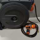 Giraffe Tools Retractable Garden Hose Reel 1/2 Inch x 130 ft, Super Heavy Duty, Any Length Lock, Slow Return System, Wall Mounted and 180 Deg Swivel Bracket