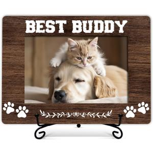 Dog Lovers Picture Frame, Best Buddy Photo Frame, Gifts For Dog Lover Dog Mom Dog Owner Women, Loss of Dog Sympathy Decor Gift, Dog Remembrance Gift, Home Office Pet Frame With Stand -17