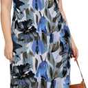 LARACE Plus Size Maxi Dresses for Curvy Women Summer Sleeveless Casual 2025 Long Dress L-5XL(A-Blue35,3X) (Blue, XXXL)