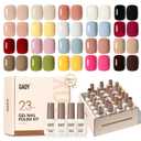 GAOY 23 Pcs Gel Nail Polish Kit, Red Blue Green Jelly Colors All Seasons Set with Glossy & Matte Top Coat and Base Coat for Nail Art Home DIY Gel Kit