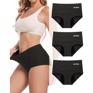 Period Underwear for Women Heavy Flow – Leakproof Cotton Menstrual Panties 3 Pack (Runs small. Size up)