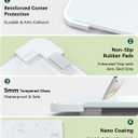 Glass Cutting Board,16"x12" Non Toxic Tempered Glass Chopping Board for Kitchen with Non-Slip Feet, House Warming Gift for New Home, Gifts for Women, Christmas Gift for Mom - White (White-Glossy Finish)