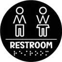 Unisex Braille Restroom Sign, 7 Inch Round All Gender Restroom Sign Unisex Bathroom Sign with Braille, Self-Adhesive ADA Raised Braille Unisex Toilet Sign for Business Hotel Restaurant