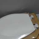 Mayfair 8440EC Open Front Toilet Seat and Lid, Easy Clean Hinges and Durable Wood Seat, Made in USA, Round, White
