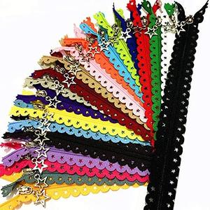 20Pcs Multiple Sizes Star Shape Nylon Zippers Lace Closed End Zippers for DIY Sewing Craft Dress Bed Bags (Mix, 16inch)