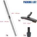 Vacuum Floor Brush & Extension Wand for Vacuum Cleaners with 1 ¼ inch (1.25'') (32mm) Inner Diameter with Horse Hair Soft Bristles - Hardwood Floor Attachment & Vacuum Extension Tube