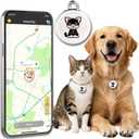 GPS Tracker for Dogs & Cats, No Monthly Fee, No SIM Card, Real-Time Positioning & Smart Anti-Lost Alerts,Mini Waterproof Drop-Proof Pet Tracker,365-Day Extra Long Battery Life,Works with iOS & Android