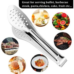 5 Pack Buffet Tongs,Stainless Steel Serving Tongs Serving Utensils 9Inch