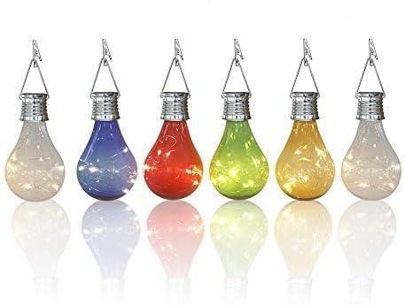 Solar LED Outdoor String Lights, 6-Pack Colorful Waterproof Patio String Lights for Garden and Backyard Decor