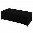 LUSHVIDA Stretch Ottoman Slipcover  Velvet Rectangle Stool Cover Soft Furniture Protector with Elastic Bottom