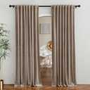 RYB Home Velvet Curtains 96 inches for Sliding Door - Blackout Curtains for Living Room, Thermal Insulated Panels Soft Luxury Window Decor for Kids Bedroom, W62 x L96, Taupe, 2 Panels
