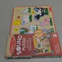 Melissa & Doug Farm Animals Sound Puzzle  8-Piece Wooden Peg Puzzle with Light-Activated Sounds, Music Learning Toy for Toddlers and Preschoolers Ages 2+