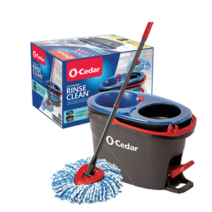 O-Cedar RinseClean Spin Mop With 2-Tank System and Microfiber Mop Head