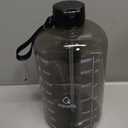 AQUAFIT 1 Gallon Water Bottle with Time Marker - Straw & Chug Lid - BPA Free Gym Water Bottle with Straw - Big Gallon Jug (Gray, 128 oz - 2 Lids)