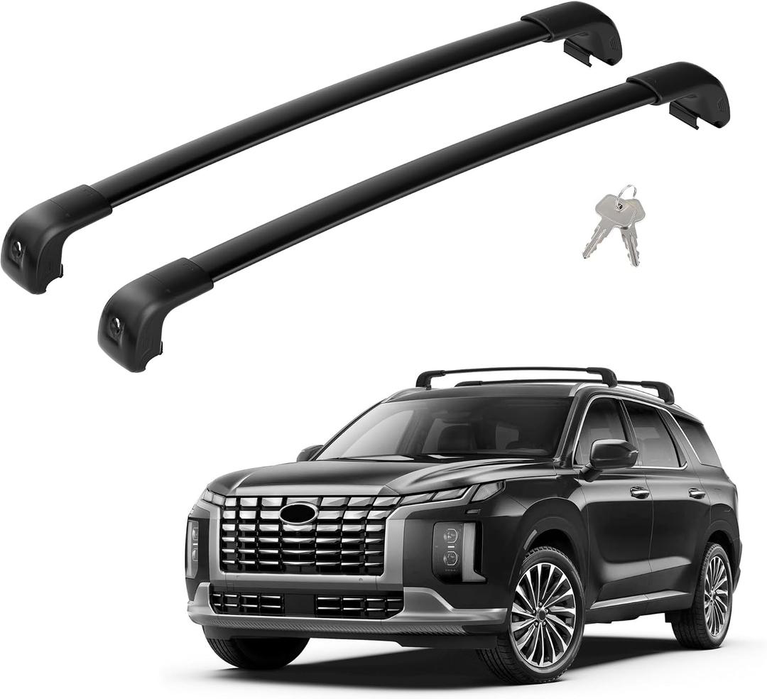 300LBS Lockable Roof Rack Cross Bars Compatible with 2019-2025 Hyundai Palisade SE SEL XRT Limited Calligraphy, Aluminum Crossbars Cargo Racks Rooftop Luggage Kayak Camping Gear Carrier