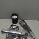 Freestanding Toilet Paper Holder Stand with Storage Box, Tissue Dispenser, Brush Holder, Black Metal, 23.6 x 9.4 x 4.7 Inch, 3-Roll Reserve