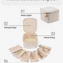 VLANDO Small Jewelry Box Organizer, Travel Jewelry Storage with 6 Velvet Jewelry Zipper Pockets, Travel Jewelry Case Valentines Gifts Birthday Gifts for Women Girls (White)
