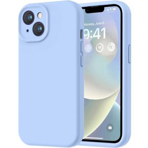 LOVE 3000 Designed for iPhone 14 Case, Premium Silicone with [Soft Anti-Scratch Microfiber Lining] Shockproof Protective Phone Case for Men Women Girls 6.1", Light Blue