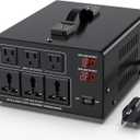 8000W Voltage Converter Transformer Step Up 110V/120V to220V/240V or Step Down 220V to 110V AC Power Converte, Circuit Breaker Protection, 3 US sockets, 3 Universal sockets, LCD Display
