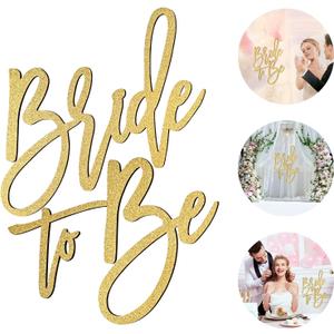 Bride to Be Sign (Gold/Wooden) - Elegant Bridal Shower and Wedding Party Decoration