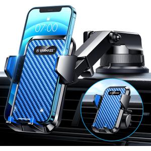 VANMASS [2024 Upgrade Phone Holders for Your Car [Super Suction Cup] Cell Phone Mount Car Dashboard Window Vent Desk Fit for iPhone 15 Pro Max 14 13 Universal Handsfree Automobile Vehicle CradleBlue