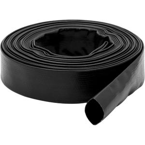 DAVCO 1.5" x 100 ft Pool Backwash Hose, Heavy Duty Reinforced Blue PVC Lay Flat Water Discharge Pump Hoses For Swimming Drain Pools and Clean Filters,with 1 Clamp