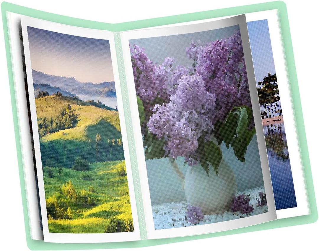 SXhyf A3 Diamond Painting Storage Book for 60 Diamond Painting Pics, Diamond Painting Accessories with 30 Pages Clear Sheet Protectors, Presentation Portfolio Folder for Artwork, 16.5x12.1in (Blue)