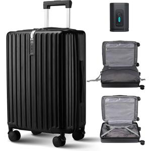 Airback Carry On Luggage Expandable With Vacuum Compression And Pump, Airline Approved Luggage, Vacpack Bag with Anti Theft Lock, Water Resistant, Carry-on Suitcase Suitable for Men and Women