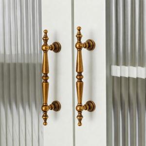 Shimeyao 10 Pack Antique Brass Cabinet Pulls 3-3/4"(96 mm) Hole Center Vintage Cabinet Pulls Handles Drawer Handles Closet for Kitchen Bathroom Drawer Dresser Pull Hardware Hole Center