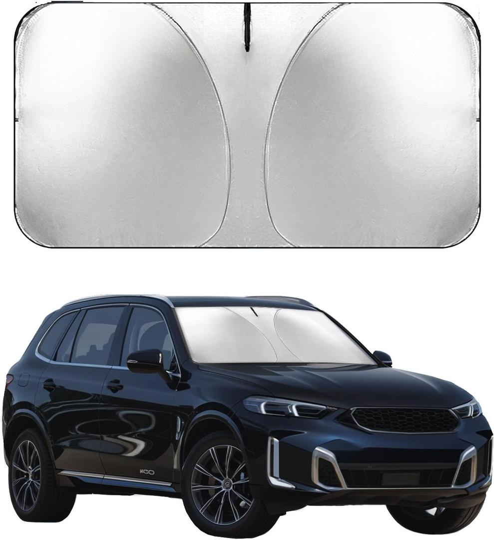 Windshield Sun Shade/car Windshield Sun Shade/car Sun Shade，Thickened, Solid, Strong Support Without Sagging，Suitable for Vehicle Models Such as sedans and SUV，Foldable, Storage Bag (Large)
