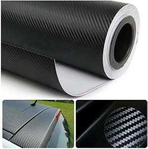 DIYAH 3D Black Carbon Fiber Film Twill Weave Vinyl Sheet Roll Wrap DIY Decals (48" X 60" / 4FT X 5FT)