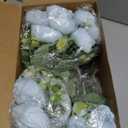 Domensi 6 Sets Wedding Floral Centerpiece for Table Decor, Artificial Peonies Silk Flowers Bouquet with Flower Foam and Metal Vase Faux Floral Arrangement for Bridal Shower Tea Party (Light Blue)