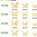 SAOROPEB 3D Butterfly Wall Decor - 48 Pcs, 4 Styles, 3 Sizes, Gold Butterfly Decorations for Birthday & Party Celebrations, Removable Stickers