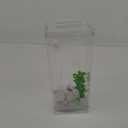 Fish Bowl Mini Aquarium Fish Tank with LED Lamp Light Fish Fighting Cylinder Self Cleaning Small Fish Tank Acrylic Desk Aquarium Box Fish Bowls (Color : White)