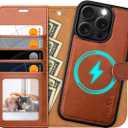 OCASE for iPhone 16 Pro Max Case Detachable Wallet Case with Card Holder, 2 in 1 Pu Leather Flip Folio with RFID Blocking Stand Wrist Strap Shockproof Phone Cover 6.9 Inch 2024, Brown