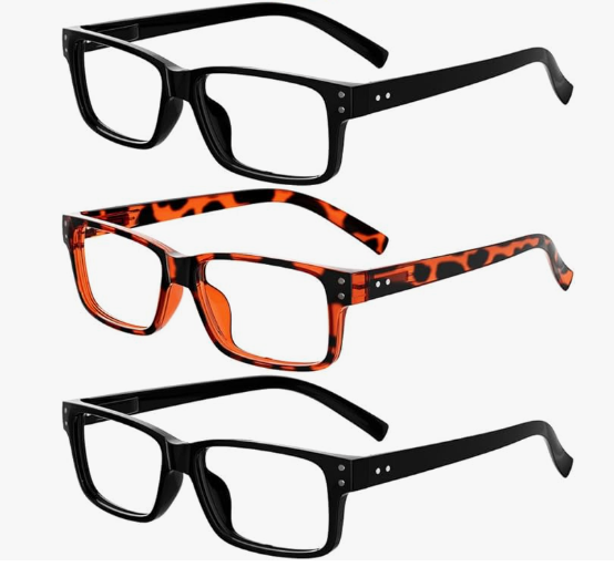 Eyekepper Vintage Reading Glasses for Men - 3 Pack Spring Hinges Classic Readers, +4