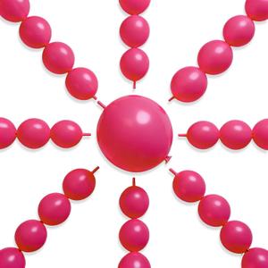 PartyWoo Hot Pink Linking Balloons 100pcs 6 Inch Magenta Fuchsia Link Balloons for Baby Shower Gender Reveal Engagement Bachelorette Wedding Bridal Shower Birthday Party Decorations Pink-y12