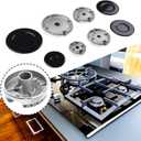 8 PCS Gas Stove Burner Caps Set, Universal Replacement for Most Gas Stoves 1 Large, 1 Small, 2 Middle Sizes Durable Flame Crown Covers for Oven Hobs