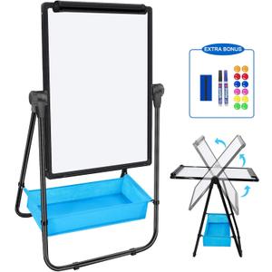 Dry Erase Board with Stand - Double Sided 28"x20" Portable Writing Whiteboards, Height Adjustable & 360 Rotating U Stand Magnetic Whiteboard for Home, School, Restaurant & Presentation