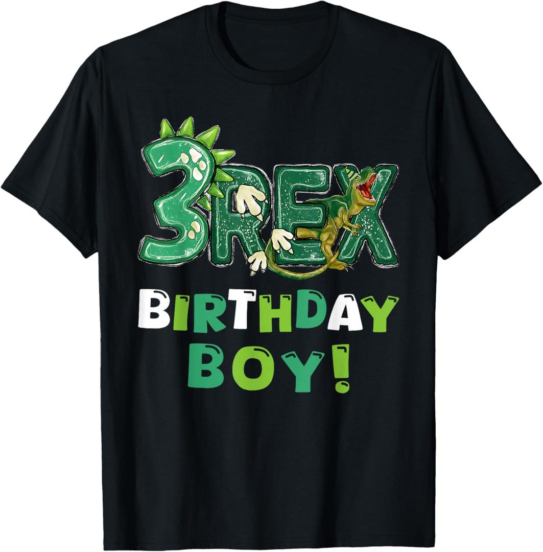 Three Rex 3rd Birthday Third Dinosaur 3 Year Old T-Shirt 3T