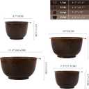 BoxedHome 4 Quart Large Plastic Mixing Bowls, Microwave Safe Mixing Bowl Set with Pour Spout, Nesting Bowls for Space Saving Storage(coffee)