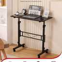 Standing Desk Adjustable Height, Mobile Stand Up Desks with Wheels Small Computer Desk Rolling Desk, Portable Laptop Desk Black Standing Table Sit Stand Home Office Desks 16"x31.5" Height 27"-43.5"