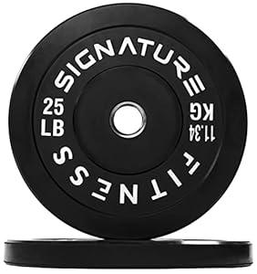 Fitvids 2" Olympic Bumper Plate Weight Plates with Steel Hub, 25LB, Pair