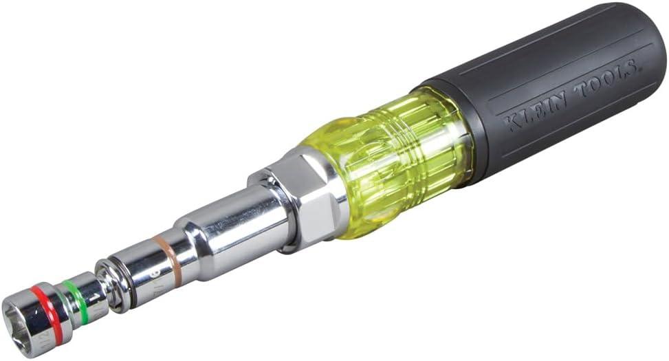 Klein Tools 32807MAG 7-in-1 Nut Driver, Magnetic Driver has SAE Hex Nut Sizes 1/ 4 to 9/ 16-Inch, Cushion Grip Handle for Added Torque