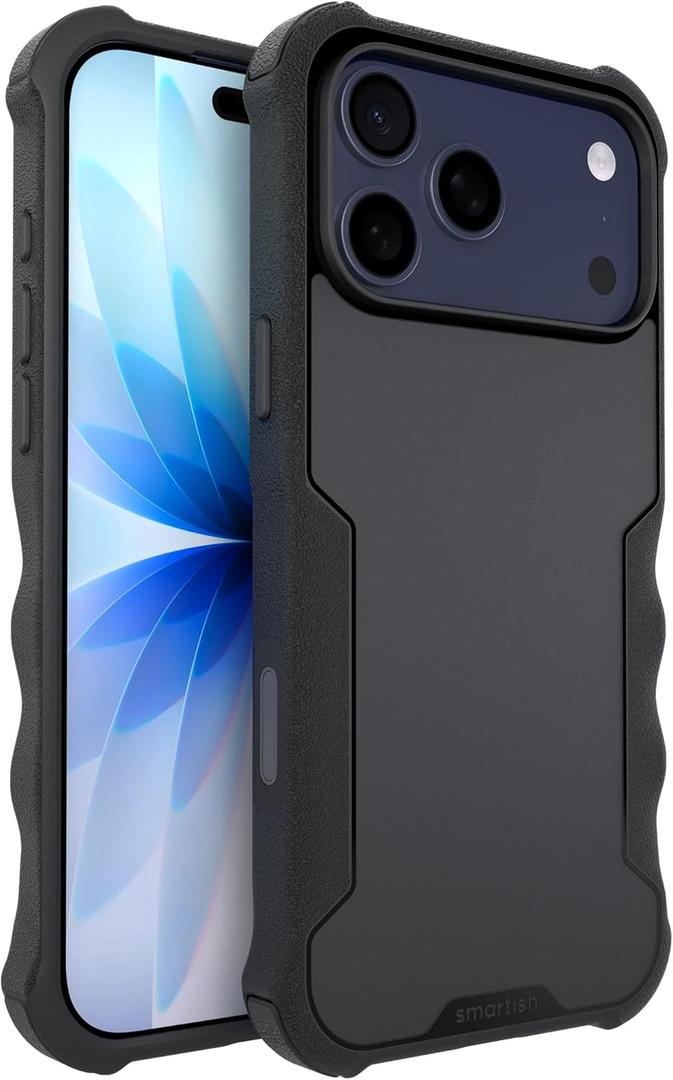 Smartish iPhone 17 Pro Max MagSafe Case - Gripzilla Protective Magnetic Case for Men [Rugged + Tough] Military Grade Heavy Duty Grip Armor - Drop Tested for iPhone 17 Pro Max - Black Tie Affair